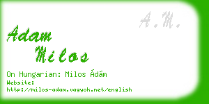 adam milos business card