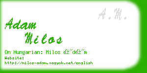 adam milos business card